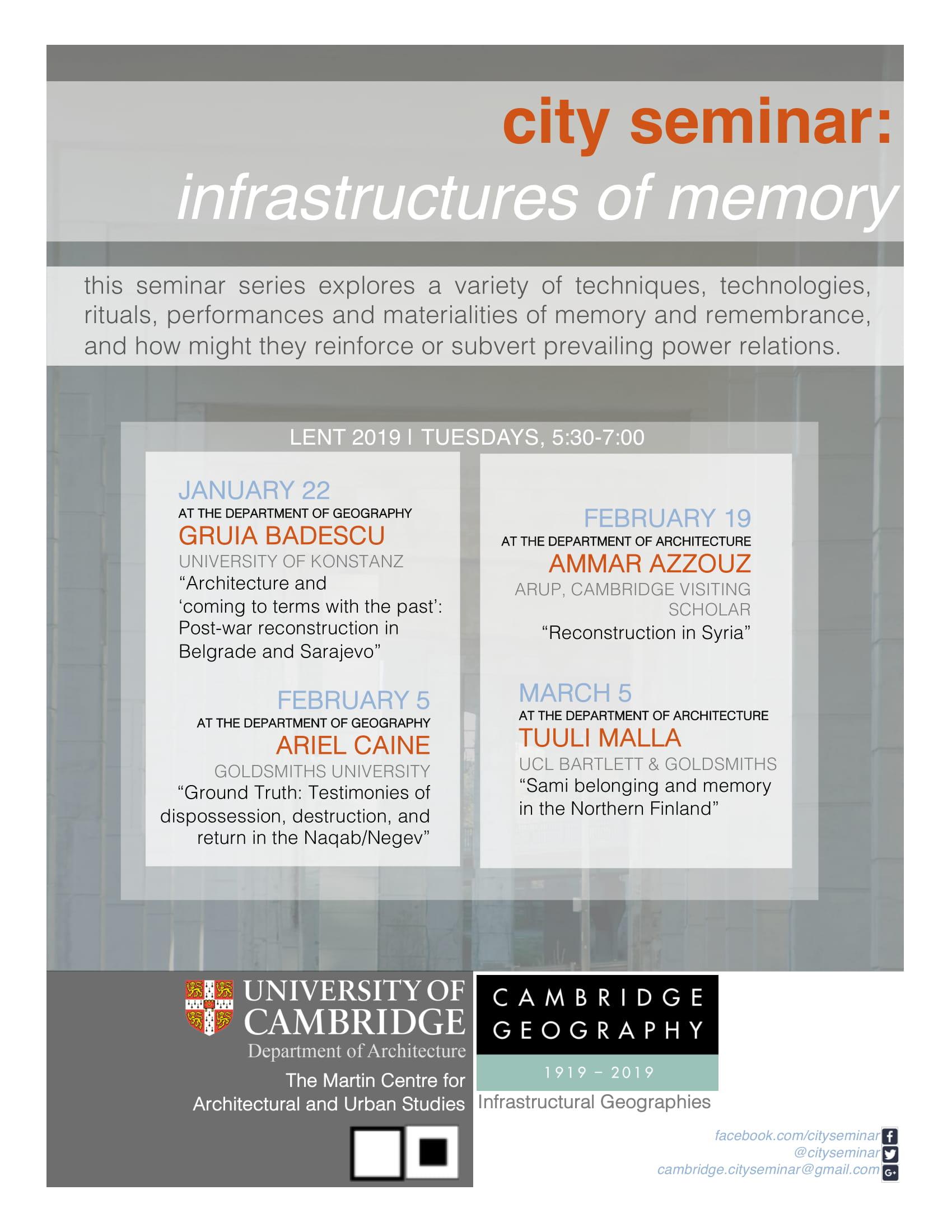 UCR in this term’s Cambridge City Seminar